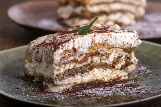 italian tiramisu on a plate