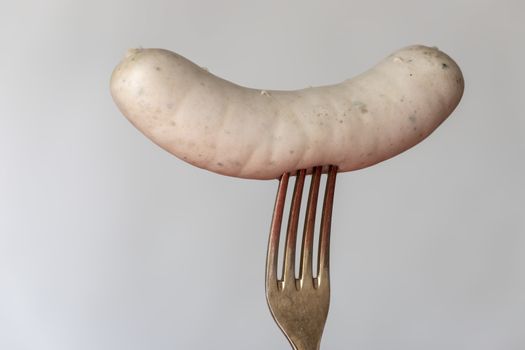 bavarian white sausage on white background