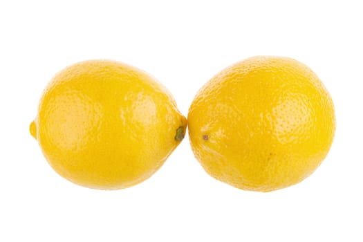 yellow lemon isolated on over white background.