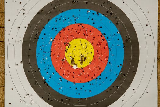 archery in the sports hall. Competition for the best shot an arrow into targets. tournament