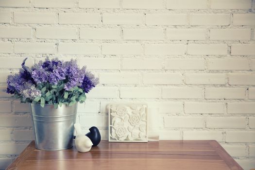 purple flower in jar