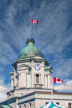Green Dome on Clock Tower in Quebec City, Quebec, Canada