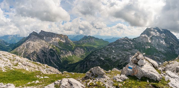 Fantastic hike in the Lechquellen Mountains in Vorarlberg Austria near Lech, Warth, Bludenz