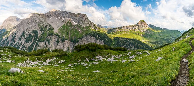 Fantastic hike in the Lechquellen Mountains in Vorarlberg Austria near Lech, Warth, Bludenz