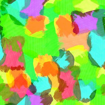 Seamless pattern of multi-colored paint strokes. Panel, background, saver brush strokes with gouache for design and decoration
