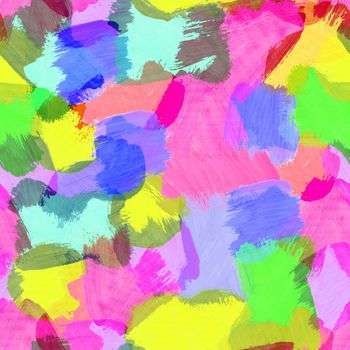 Seamless pattern of multi-colored paint strokes. Panel, background, saver brush strokes with gouache for design and decoration