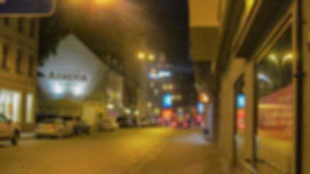 Night city. Creative theme with blur and bokeh for themed posters, banners and screensavers