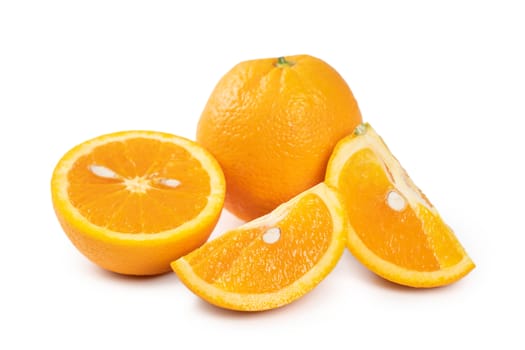 Beautiful common orange isolated on white background, clipping path, cut out, close up.