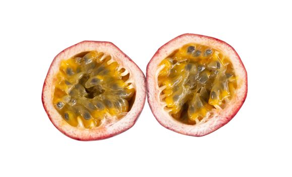 Fresh passion fruit isolated on white background, food healthy concept