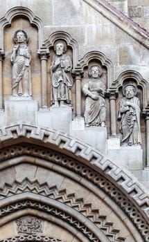 Facade of Jak Church in Budapest, Hungary