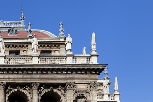 Roof of Hungarian State Opera House in Budapest