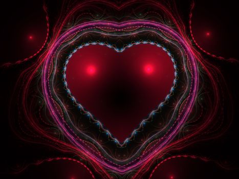 Valentines day sale background, flyers, invitation, posters, brochure, banners. Lacy valentine's day motive, fractal heart, digital art
