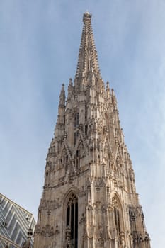 Spire of St. Stephen Cathedral in Vienna, Austria
