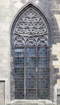 Ornamented window of a cathedral in gothic style