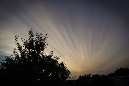 Rare and beautiful cloud formation in the evening in Germany.