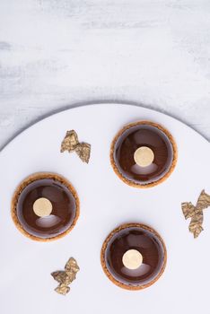 delicious chocolate cake on a white plate