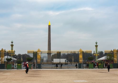 Paris, France -- November 3, 2017 -- The Obelisk in the Place de La Concorde.