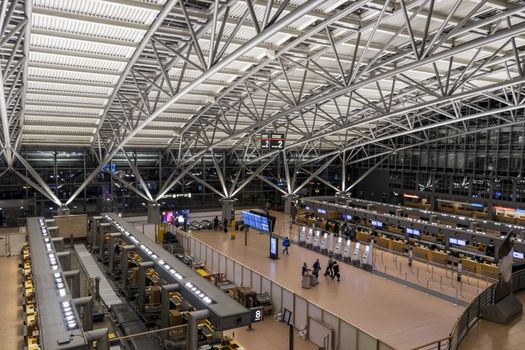 Hamburg Airport. Panorama view from above.