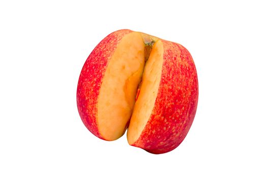 Ripe and appetizing apple on a white background