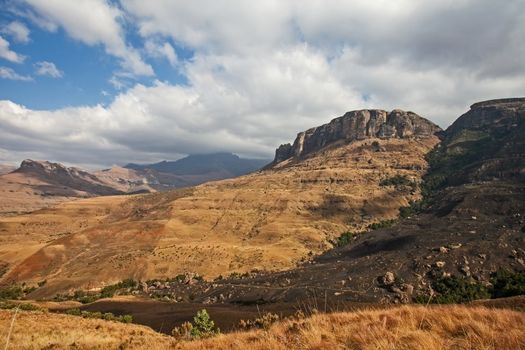 Drakensberg Mountain Scene in the Royal Natal National Park. Kwa-Zulu-Natal. South Africa