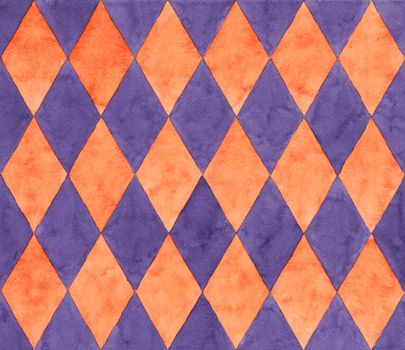 diamond-shaped quadrangle background, Watercolor hand painting, Halloween concept.