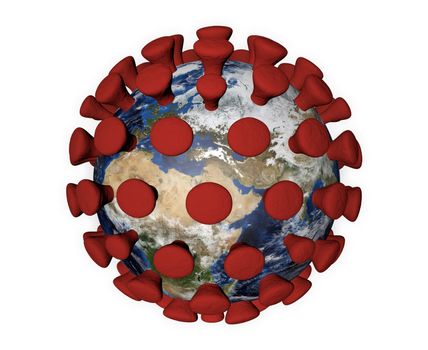 Epidemic - Planet Earth covered with virus - 3d rendered