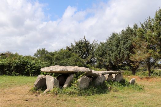 Dolmen - gallery grave of Ile Grande - Grand Island - in Pleumeur-Bodou, Brittany, France