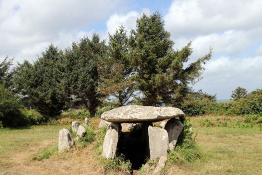 Dolmen - gallery grave of Ile Grande - Grand Island - in Pleumeur-Bodou, Brittany, France