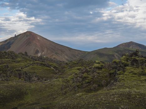 Colorful Brennisteinsalda mountain is one of the most beautiful and multicolored volcanos in Landmannalaugar area of Fjallabak Nature Reserve in Highlands region of Iceland.