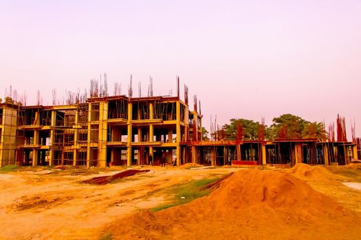 rajkot, Gujrat, India,- june 2019 : view of an new construction of big buildings in rajkot