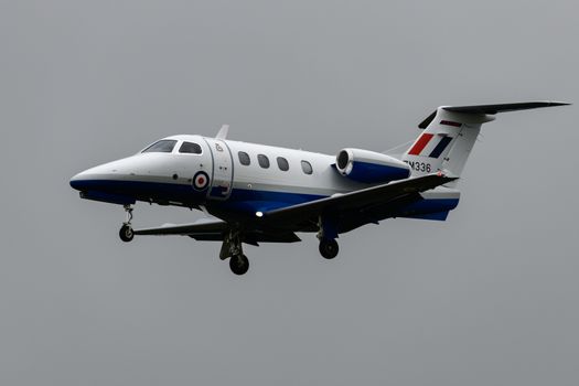 Royal Air Force Phenom jet training aircraft flying