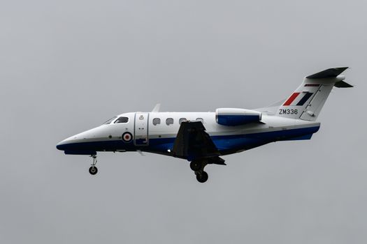 Royal Air Force Phenom jet training aircraft flying