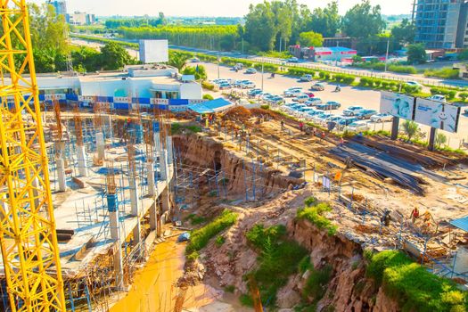 ranchi, India - june 2019 : view of an under construction buildings in ranchi