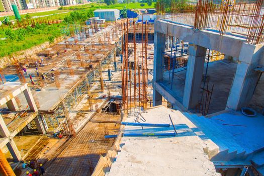 ranchi, India - june 2019 : view of an under construction buildings in ranchi