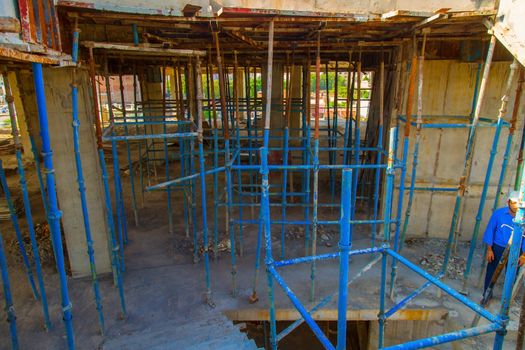 ranchi, India - june 2019 : view of an under construction building corridor in ranchi