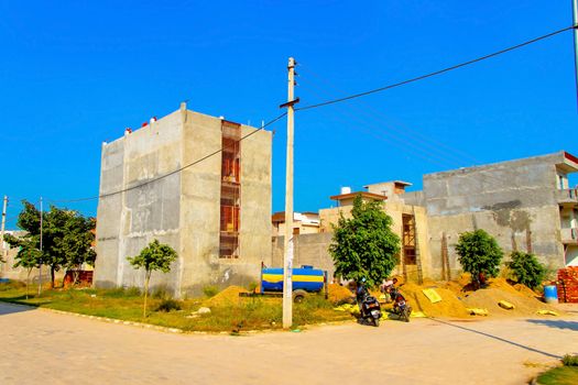 Ujjain, Madhya Pradesh, India,- june 2019 : view of an new construction of roads in ujjain