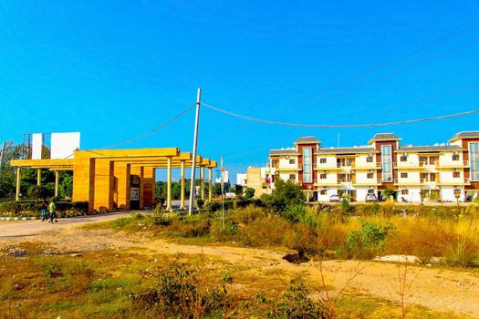 ahmedabad, Gujrat, India,- june 2019 : view of an new constructions of small home in ahmedabad