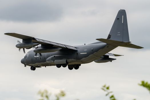 US Air Force C-130 Hercules aircraft at Mildenhall Air Base