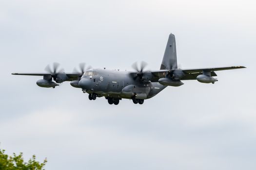 US Air Force C-130 Hercules aircraft at Mildenhall Air Base