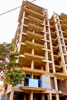 ahmedabad, Gujrat, India,- june 2019 : view of an new construction of big buildings in ahmedabad