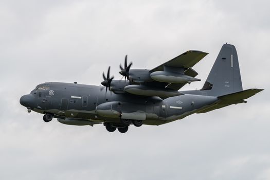 US Air Force C-130 Hercules aircraft at Mildenhall Air Base