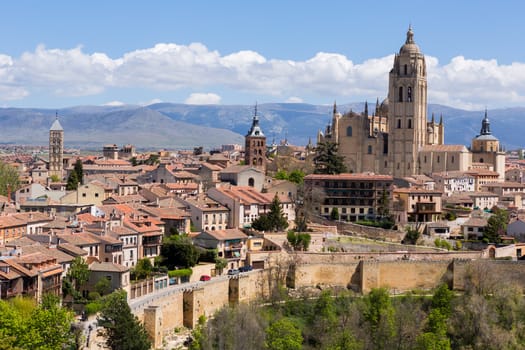 The old town of Segovia and the Cathedral, Segovia, Spain