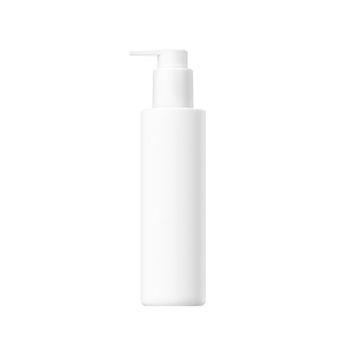 Cosmetic white plastic bottle isolated on white background