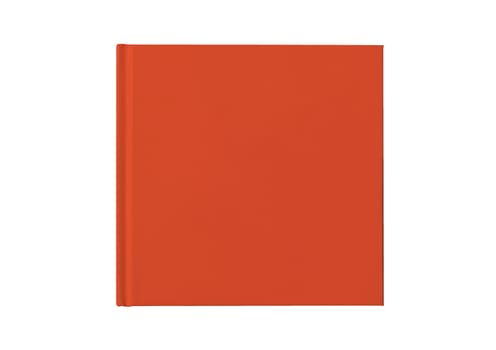 Red hardcover notebook isolated on white background