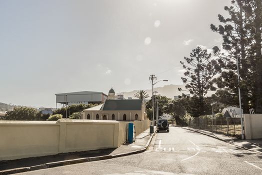 Street in the town of Claremont, Cape Town, South Africa. Sunny weather and heat in the summertime.