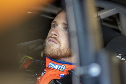 Chris Buescher (17) takes to the track to practice for the FanShield 500 at Phoenix Raceway in Avondale, Arizona.