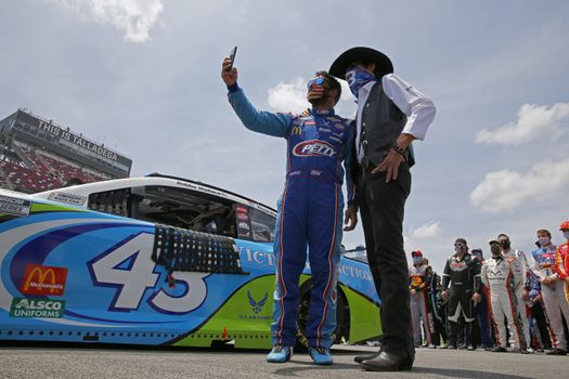 The NASCAR Cup Series teams take to the track for the GEICO 500 at Talladega Superspeedway in Lincoln, Alabama.