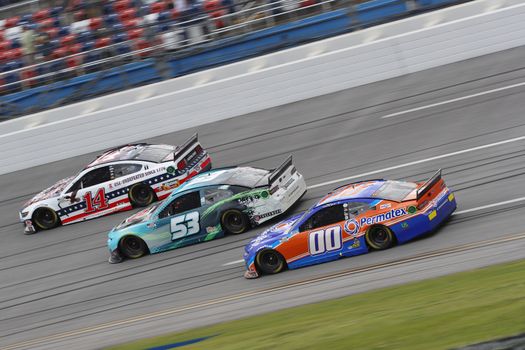 Quin Houff (00) races down the dogleg during the GEICO 500 at Talladega Superspeedway in Lincoln, Alabama.