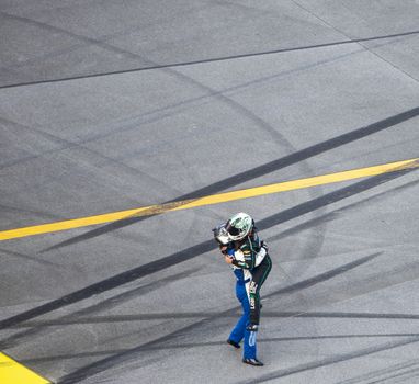 Justin Haley (11) races for the UNHINGED 300 at Talladega Superspeedway in Lincoln, Alabama.