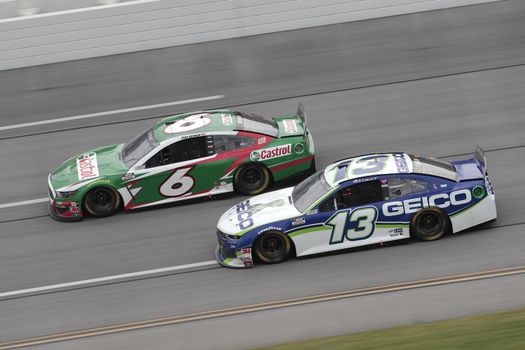 Ty Dillon (13) races down the dogleg during the GEICO 500 at Talladega Superspeedway in Lincoln, Alabama.